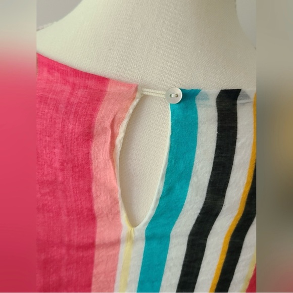 Listicle multi color striped lightweight dress Size Large sundress flowy lined - Picture 5 of 7